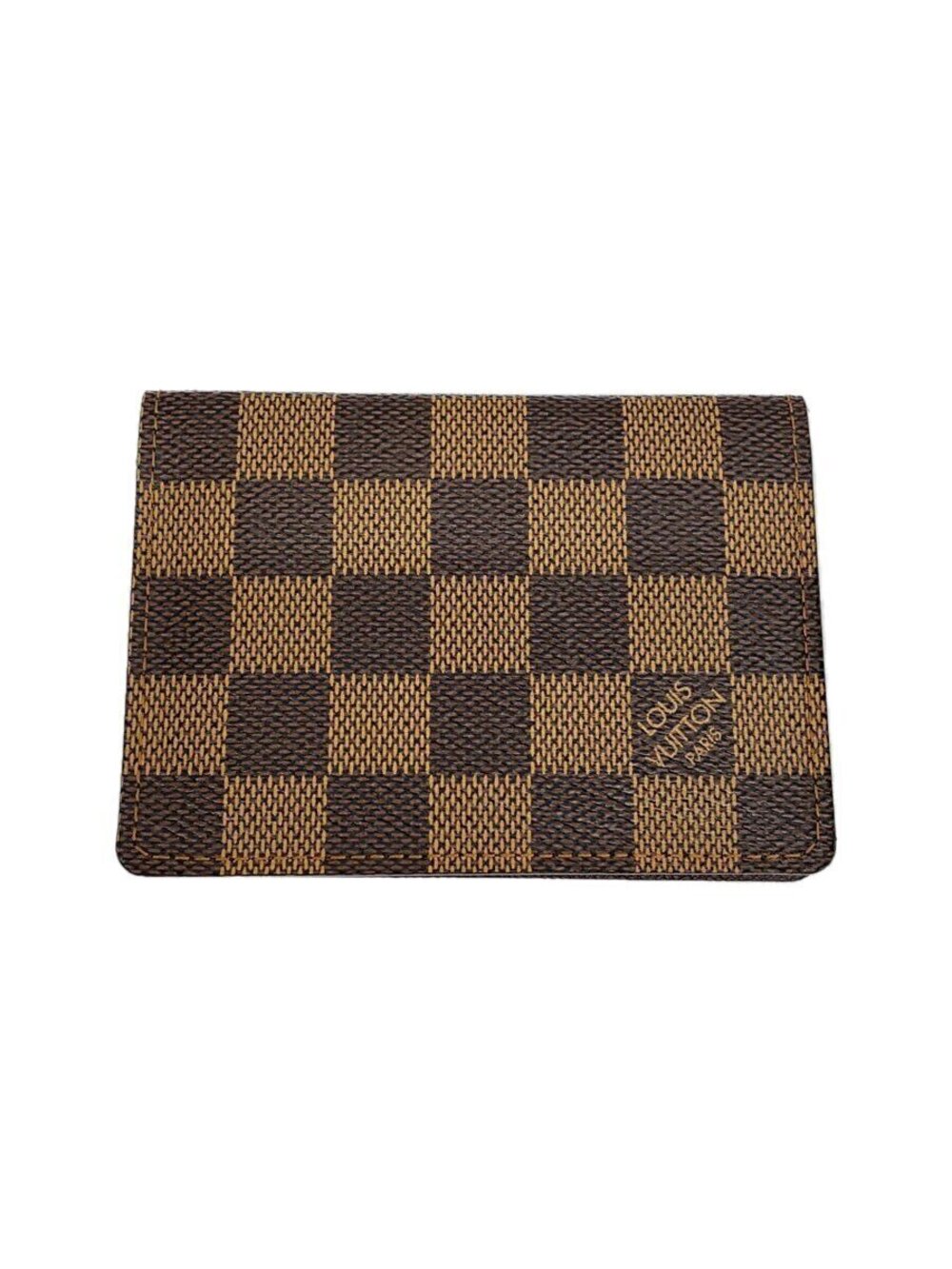 LOUIS VUITTON Porte Wallet de Cartes Vertical Damier Ebene Brown